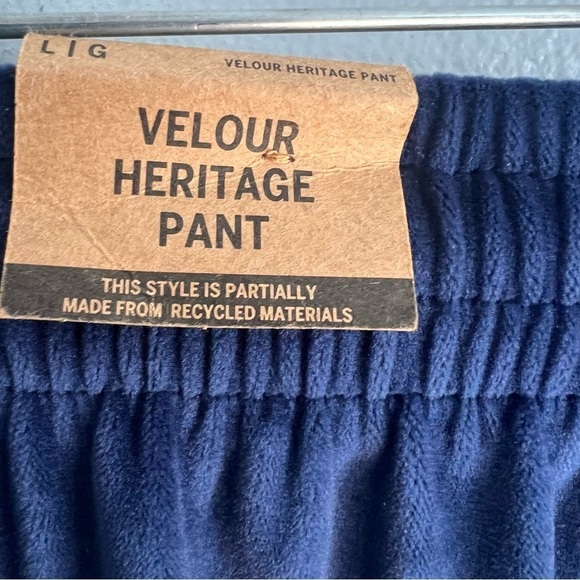 NWT Pink Womens Velvet Heritage Pull On Pants Blue Drawstring Loungewear Sz L - Picture 13 of 13